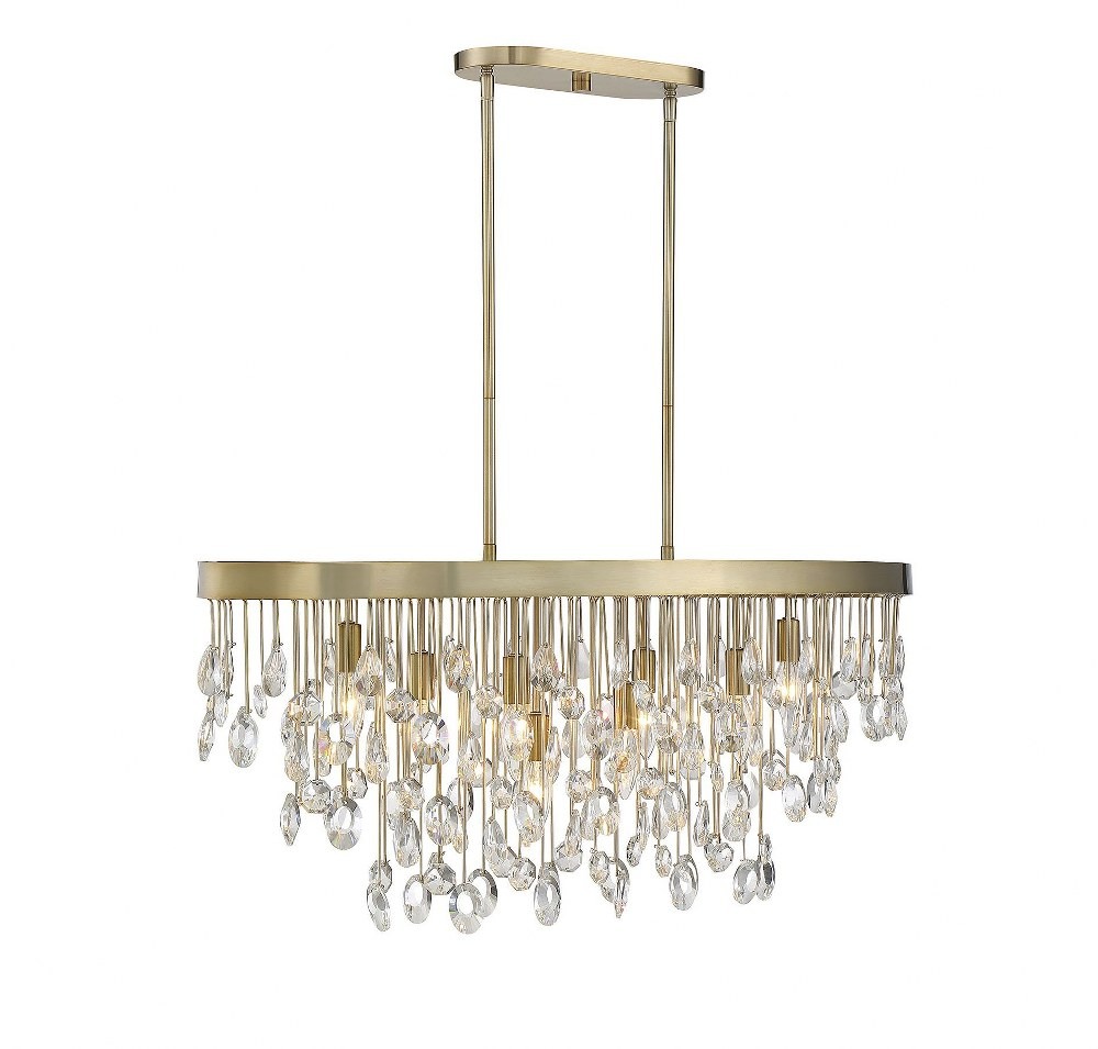 Glam Eight Light Chandelier in Noble Brass Finish Bailey Street Home 159-Bel-4167441