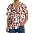 thumbnail image 7 of Lsque Rocket Pattern print Men's Cuban Collar Short Sleeve Shirt Summer Beachwear Casual Button Down Fashionable Vacation Leisure Shirt-Large, 7 of 7