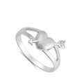 thumbnail image 4 of Satin Heart Arrow Purity Promise Ring .925 Sterling Silver Band Jewelry Female Male Unisex Size 8, 4 of 4