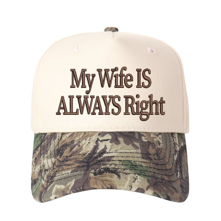 MY WIFE IS ALWAYS RIGHT 3D Embroidered Trucker Hat Funny Marriage