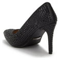 thumbnail image 2 of Lauren Lorraine Dazzle Rhinestone Embellished Pointed Toe Prom Wedding Pump (Black, 8), 2 of 5