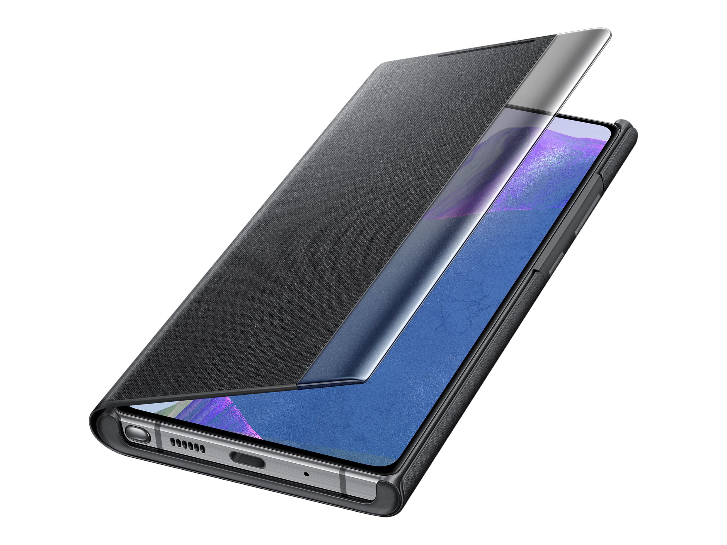 Handy-Hülle Samsung Clear View Smartphone Cover EF-ZN980 für Galaxy Note20 Flip Cover stoßfest schwarz Schutz Case
