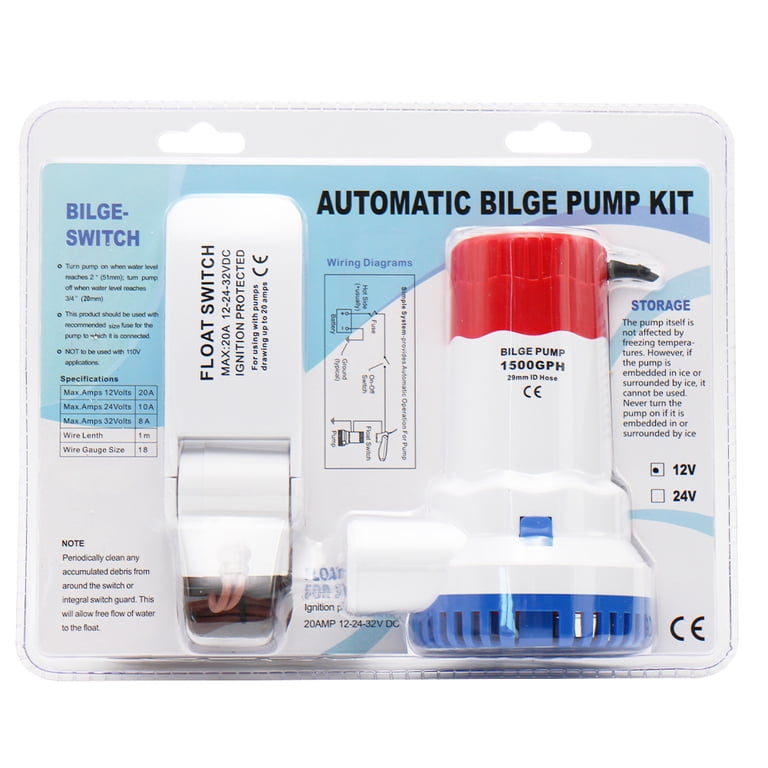 12V 24V 1500gph DC Submersible Marine Boat Yacht Bilge Pump - Bilge