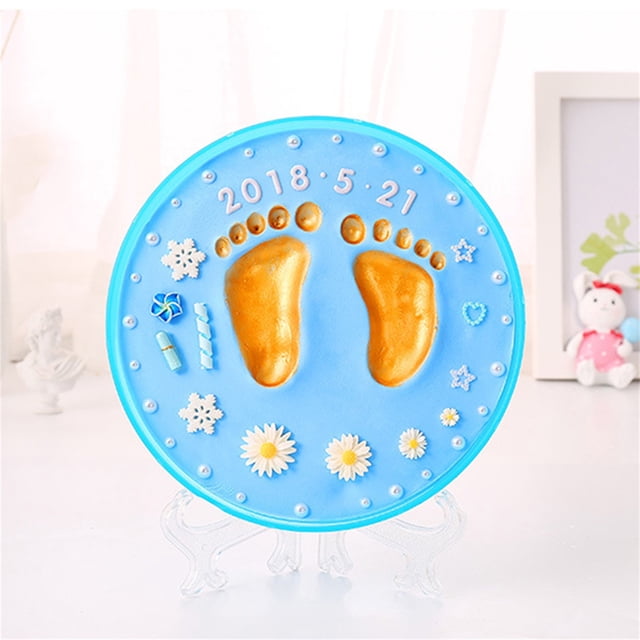 Regalo de aniversario para bebé, huella de mano y pie de bebé, huella de mano y pie de bebé, impresión de barro para recién nacidos, meticulosamente diseñada