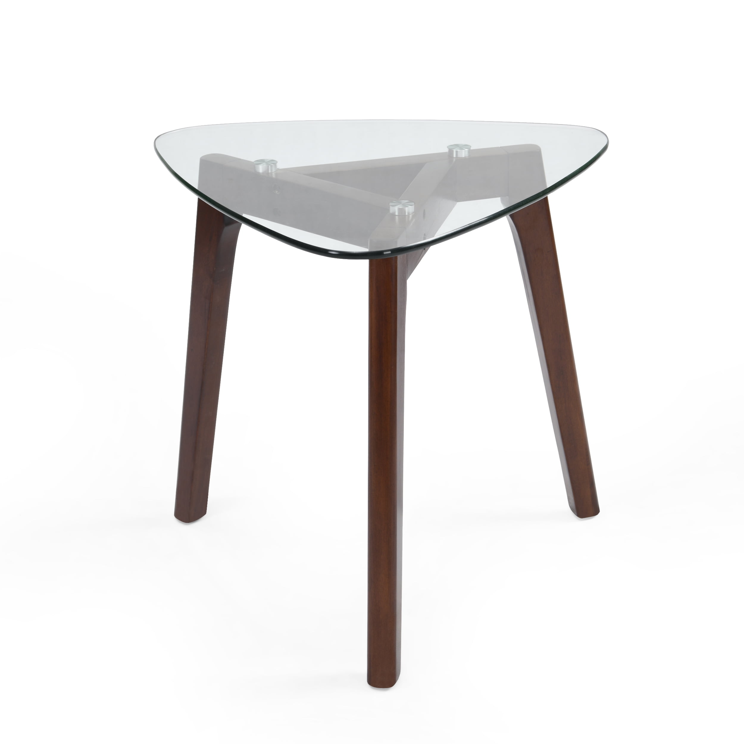 Noble House Fircrest Wood and Glass End Table, Walnut