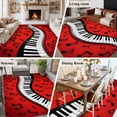 thumbnail image 5 of Large Area Rugs for Living Room Bedroom, Piano Keyboards 5'x8' Rug Washable Carpet Runner Indoor Outdoor, Musical Notes Vintage Red Non Slip Floor Mats Rug for Kitchen, Bathroom, 5 of 8