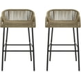 thumbnail image 5 of Roomfitters Outdoor Rope Barstool Set of 2, Powder-Coated Iron Frame with Woven Polyester Rope, Stylish and Comfortable Seating for Patio, Garden, or Poolside, Natural, 5 of 9