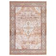 thumbnail image 2 of Geetinfly 5*7FT Area Rugs 5in*7in Area Rug Washable Boho Carpet Vintage Persian Floral Rug Low Pile Stain-Resistant Rug SoFT Area Rugs Foldable Accent Rug Living Room Rug Orange Brown tone, 2 of 7