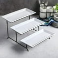 thumbnail image 3 of Gibson Elite Gracious Dining 3-Tier Serving Set w/ Plates & Metal Stand, 3 of 4