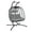 Gray/Light Grey, variant on RADIATA Double Egg Swing Chair Outdoor with Stand, 2 Person Wicker Patio Hanging Loveseat, 670 lb Capacity, 5 in Thick Green Cushions for Porch Backyard