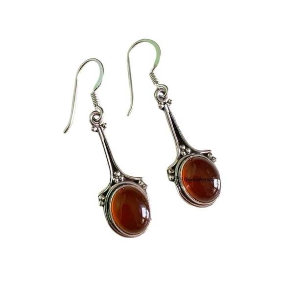 Red Carnelian Dangle & Drop Earrings! Earrings For Women! Sterling Silver Earrings! Handmade Jewelry! Gift For Her! Gift For Mom