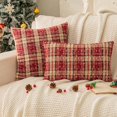 thumbnail image 2 of 2PCS Christmas Plaid Decorative Throw Pillow Covers Snowflake for Sofa Farmhouse Decor，12x20 Inch, 2 of 12
