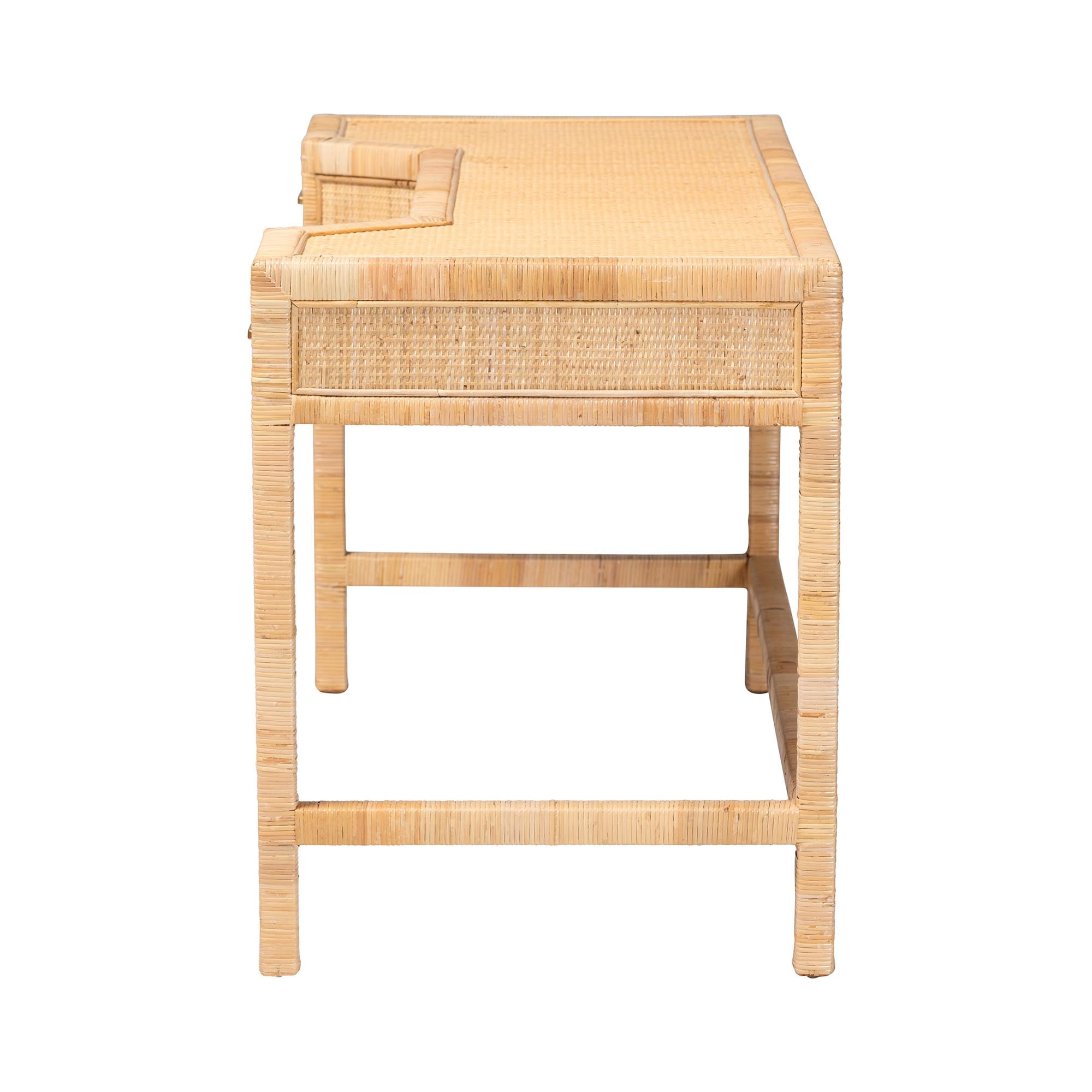 bali & pari Kalimantan Boho Desk, 3-Drawer, Natural