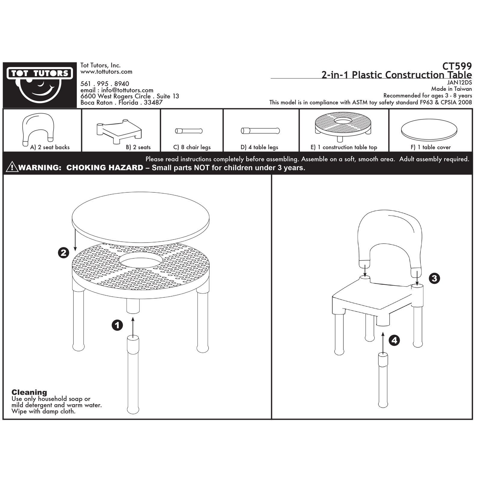 Tot Tutors Kids 2 In 1 Plastic Lego Compatible Activity