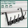 thumbnail image 2 of Over Door Hooks, Heavy Duty Stainless Steel Over Door Hanger with Rust Resistant Finish, 5 Hooks for Coats, Hats, Bags, Clothes, Towels, 2 of 5
