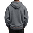 thumbnail image 5 of Hearthz Quarter Zip Flannel Hoodie for Men Cargo Men's Sweatshirts Hoodies Fall Winter Warm Mens Flannel Sweatshirt with Pocket Dark Gray L, 5 of 8