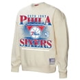 thumbnail image 2 of Women's Mitchell & Ness Cream Philadelphia 76ers Oversprayed Pullover Sweatshirt, 2 of 3