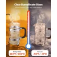 thumbnail image 2 of 34 Ounce French Press Coffee Maker in Borosilicate Glass with Stainless Steel Filter for Cold Brew,Ideal for Camping,Travel,and Home Use,Silver Finish, 2 of 6