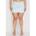 thumbnail image 4 of Womens Plus Size Daisy Acid Wash Denim Cargo Skirt, 4 of 5