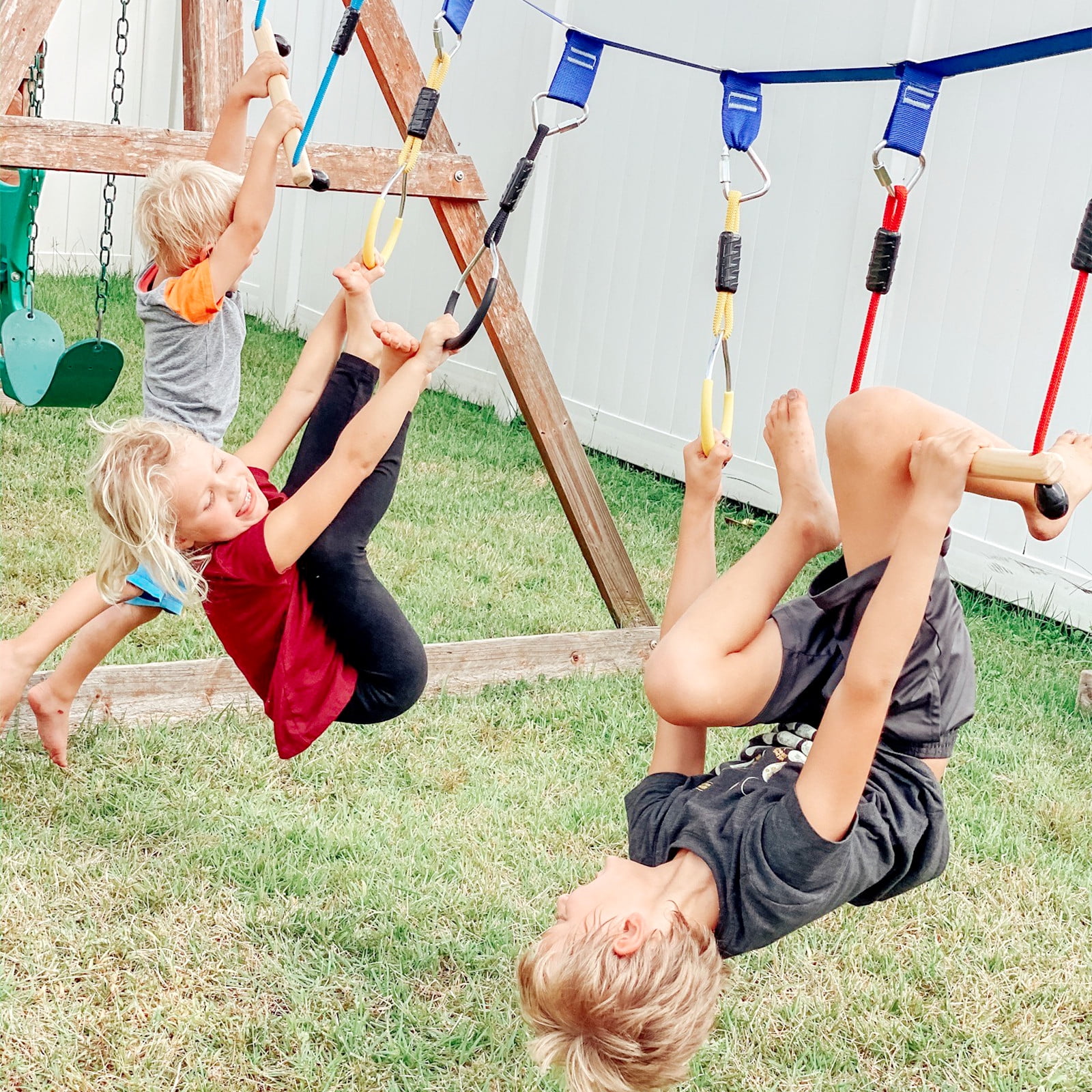 Obstacle Course for Kids, Gentle Booms Backyard Outdoor Playground Sets for  Kids Ninja Warrior Obstacle Course Slackline with Climbing Rope Ladder  Swing - Walmart.com