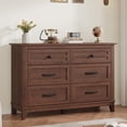 thumbnail image 4 of Commode 6 Tiroirs pour Chambre, Commode à Tiroirs de 47 Po de Large avec Rangement Autoportante, Coffre de Rangement en Bois pour Salon, Chambre, Entrée, Walunt, 4 of 7