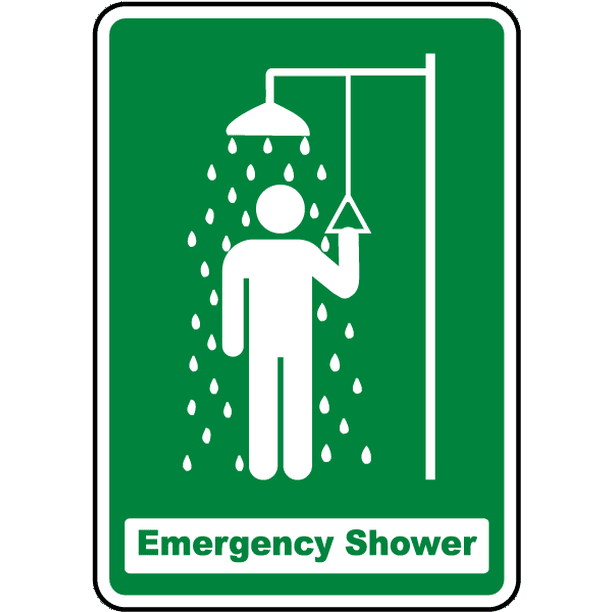 Sign save. Знак «душевая». Emergency Shower.