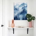 thumbnail image 3 of Blue Forest Mountain Canvas Wall Art Framed Wall Decor for Living Room Bedroom Bathroom, Retro Watercolor Gradual Foggy Pine Tree Canvas Pictures Ready to Hang Decor, 20"x30", 3 of 9