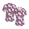 thumbnail image 3 of Yiaed Peonies Print Women's T Shirt V-Neck Short Sleeve Shirt Casual Breathable Tee Summer Tops-Large, 3 of 5