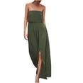 thumbnail image 2 of SMihono Robe d'Été pour Femmes Grande Taille Mode Femmes Été Robe Maxi à Épaules Dénudées Boho Décontractée Ample Longue Robe, 2 of 7