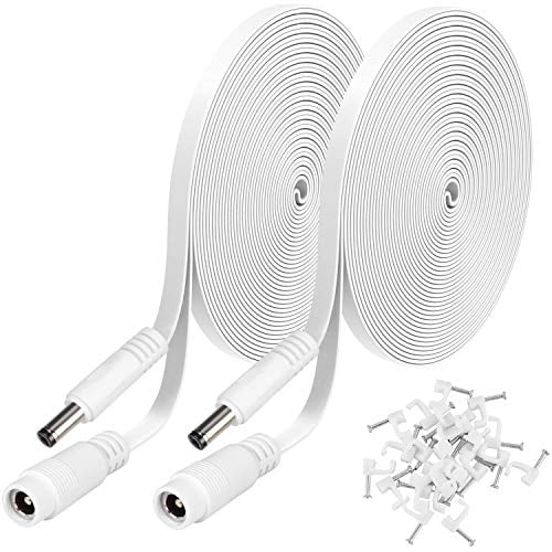 2 Paquete DC Cable de extensión de alimentación 20ft 2.1mm x 5.5mm Com