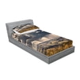 thumbnail image 2 of Ambesonne Nature Fitted Sheet & Pillow Sham Set, Fluffy Clouds Mountains, Twinxl, Multicolor, 2 of 2