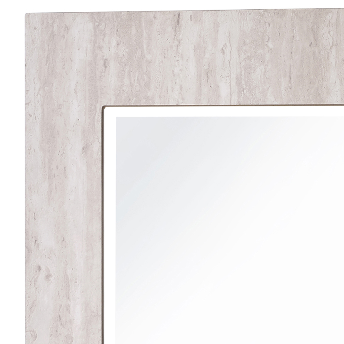 Furniture of America Thayer White 5mm Rectangular Beveled Wall Mirror