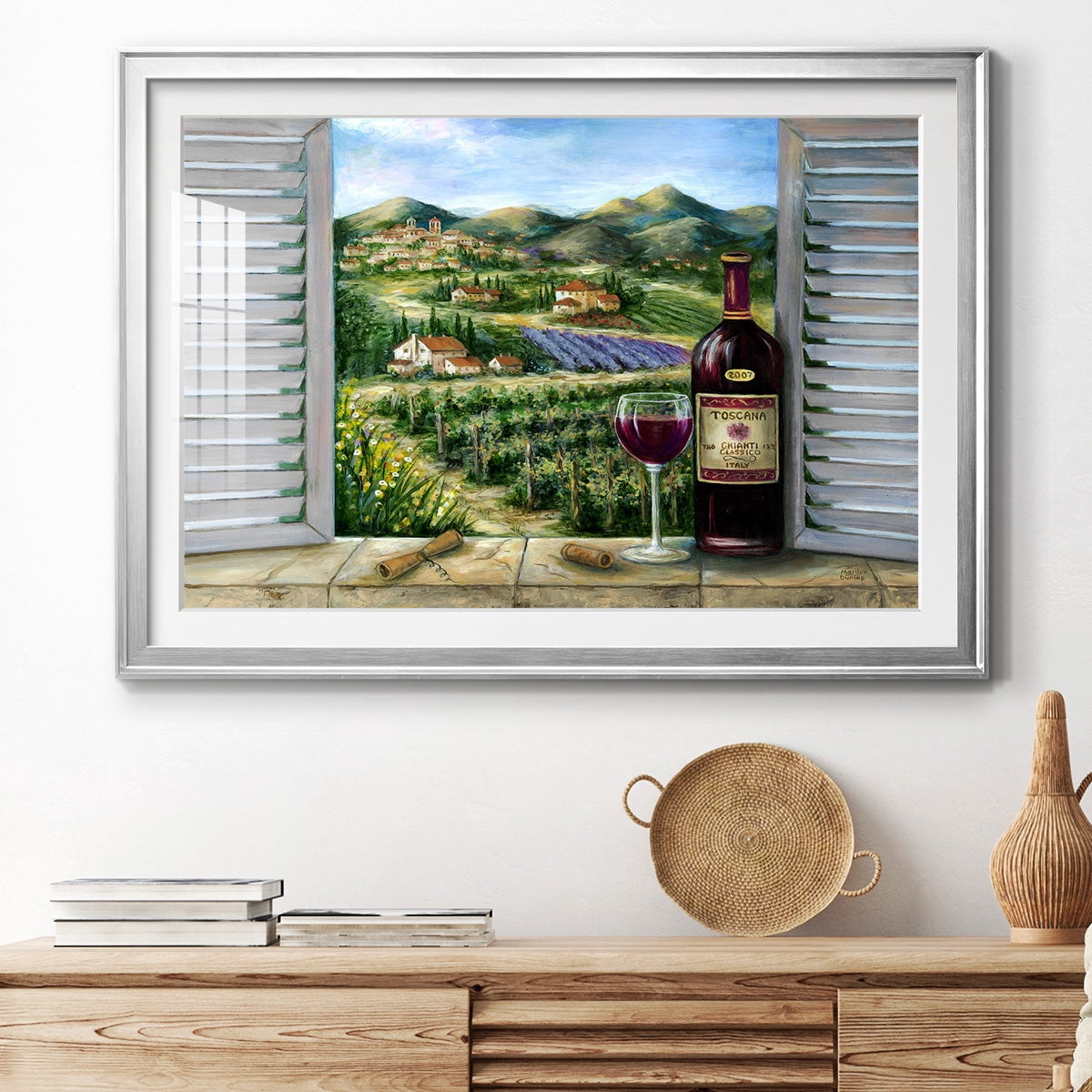 Tuscan Red and Vineyard Premium Framed Print - Ready to Hang