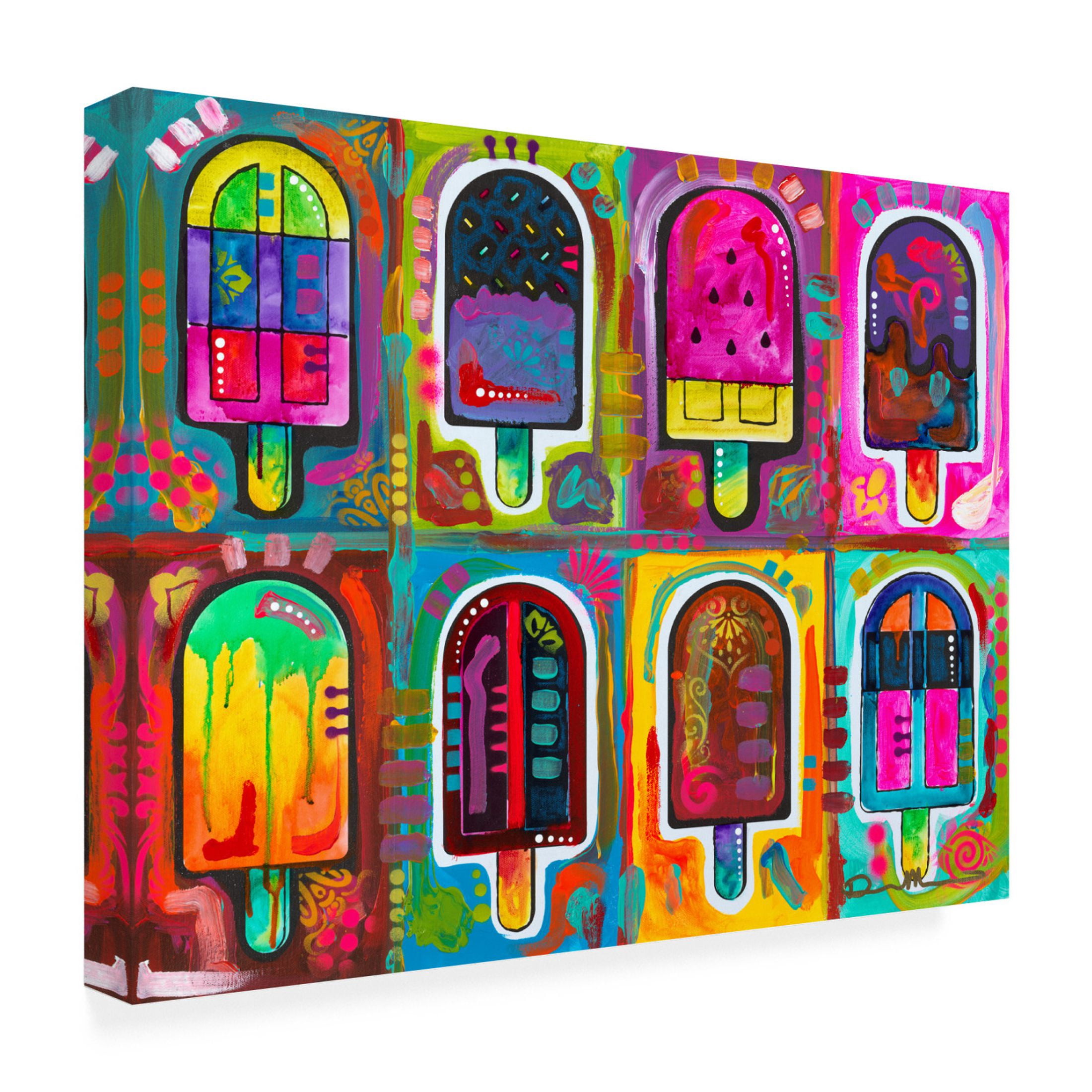 Canvas Wall Art - Dean Russo 'Ice Pops 2' Wall Art for Living Room, Bedroom, or Office Décor by Trademark Fine Art - 24 x 18 Inches