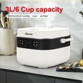 thumbnail image 2 of Smart Rice Cooker, 6-Cup Uncooked Capacity, Fuzzy Logic, Stainless Steel Ceramic-Coated Inner Pot, Keep Warm Function, White, 2 of 5