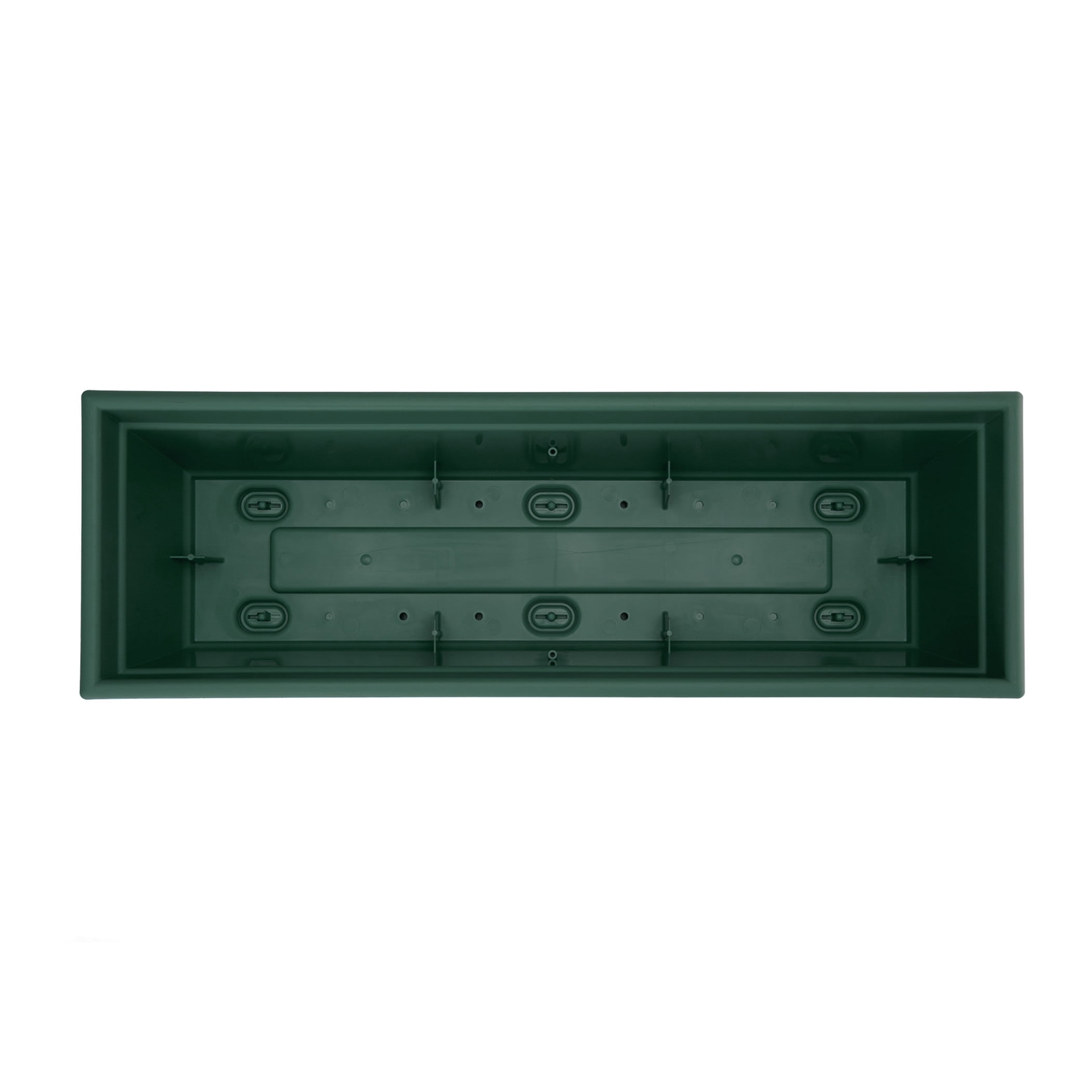 Bloem Dayton 24" Plastic Window Box Planter with Saucer Tray: 100% Recycled Plastic, for Window Sill & Ledge, Turtle Green