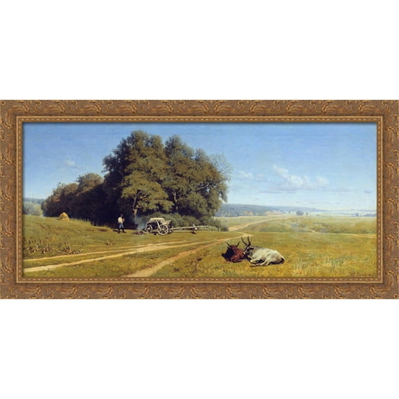 Landscape 40x20 Large Gold Ornate Wood Framed Canvas Art by Volodymyr Orlovsky