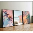 thumbnail image 3 of Coastal Summer Surf Canvas Wall Art Preppy Aesthetic Tropical Beach Painting Picture Wall Decor Palm Trees Surfboard Waves Poster Print Artwork for Bathroom Bedroom Living Room Home Decoration, 3 of 6