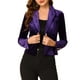 thumbnail image 1 of BLAZER DE VELVET CHIC PARA MUJERES CON SOLAPA Y MANGAS LARGAS, CHAQUETA DE TRAJE PARA TRABAJAR, TALLA 2XL, MORADO OSCURO, 1 of 7