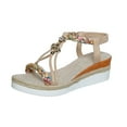thumbnail image 1 of Dsscvnef Sandales Confortables pour Femmes Chaussures de Plage Décontractées Respirantes à Bout Ouvert Talon Compensé pour Usage Quotidien Printemps Été Automne, 1 of 5