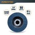 thumbnail image 2 of FABLE- Powertec 4-1/2" Zirconia Flap Discs For Angle Grinder 40 Grit, 10 Pack (11101), 2 of 5