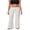 Light Gray, variant on Gupgi Fold Over Yoga Pants for Women Wide Leg Trousers Solid Color Striped Lounge Pants