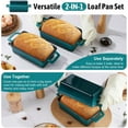 thumbnail image 3 of 2-In-1 9 x 5 Inch Cast Iron Loaf Pan with Lid (Dark Green), Bread Loaf Pans for Baking Homemade Sourdough Bread, Meatloaf, Toast, Cake, Nonstick & Healthy & Sturdy, 2 Piece Set, 3 of 14