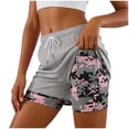thumbnail image 5 of COMVALUE Womens Swim Trunks with Compression Liner Quick Dry 7 Inch Bathing Suit Beach Short with Zipper Pockets (Light Gray, M), 5 of 9