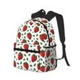 thumbnail image 2 of Haiem Strawberry Lightweight Backpack for School, Classic Basic Water Resistant Casual Daypack for Travel with Bottle Side Pockets, 2 of 8