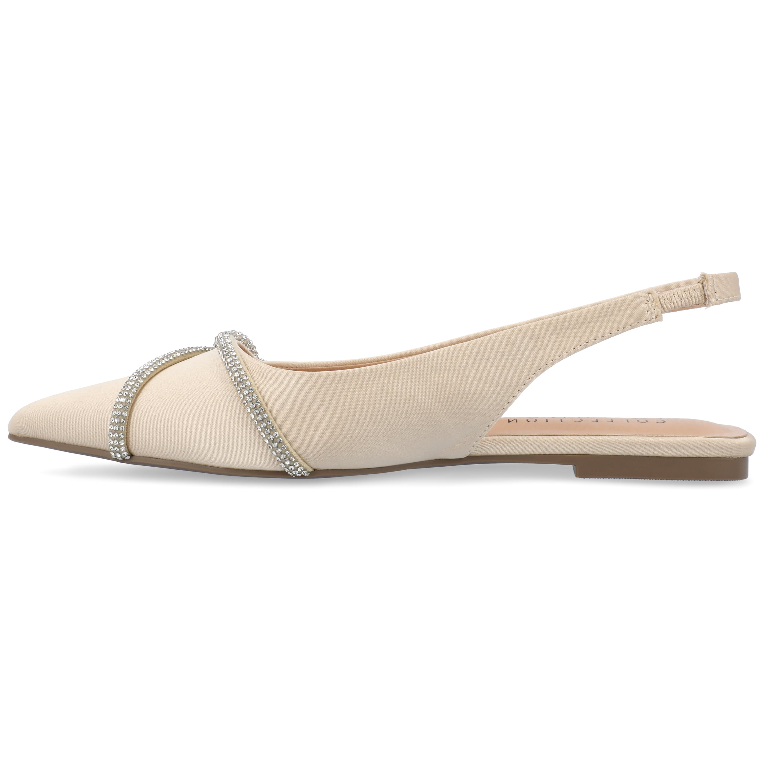 Journee Womens Rebbel Sling Back Pointed Toe Evening Dress Flats