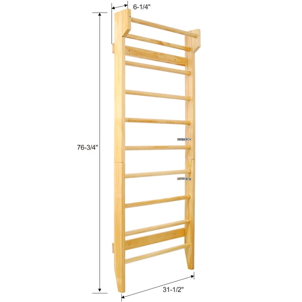 Ambifirner Gymnastics Wood Stall Bar, Multi-use Swedish Ladder- Wall Mounted Pull Up Bar-Physical Therapy for Stretching and Various Exercises,Indoor Home Gym Workout Yoga