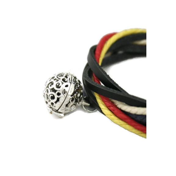 Nautical Essential Oil Diffuser Bracelet- Black Leather- Adjustable