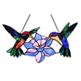 thumbnail image 2 of 18 Inch Glass Window Panel with Hummingbird Design, Multicolor, 2 of 2