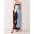 thumbnail image 6 of Raccmtaty Women's Strapless Long Dress Sleeveless Abstract Print Loose Tube Dress Summer Beach Dress, 6 of 9